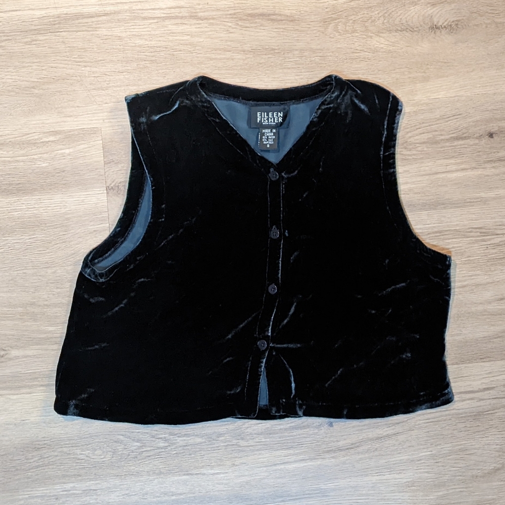 Eileen Fisher Velvet button down top